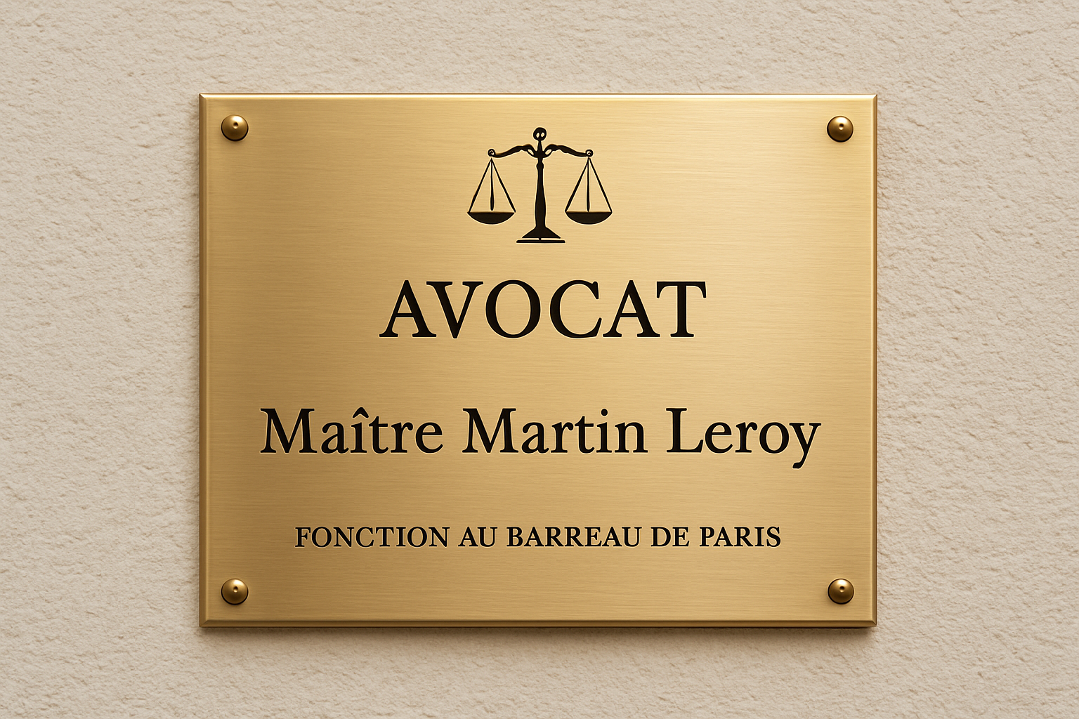 plaque professionnelle